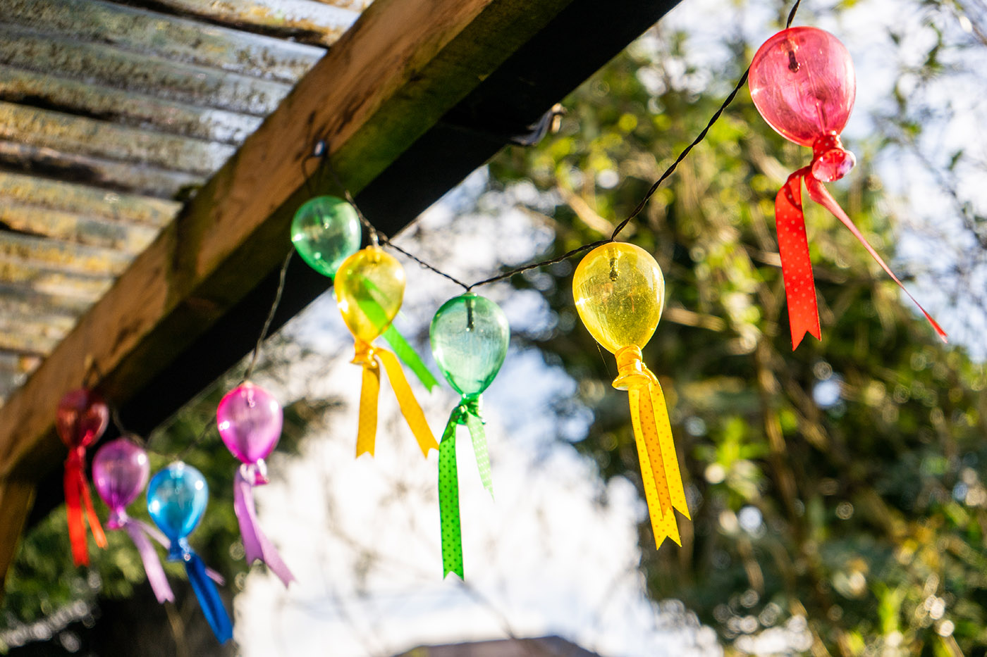 Fairy light decorations hung up