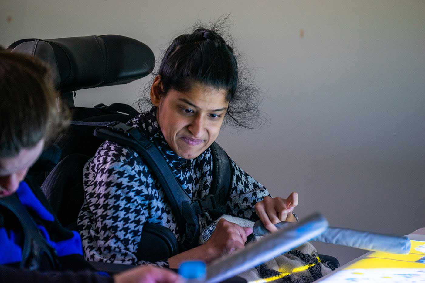 Young girl in wheelchair